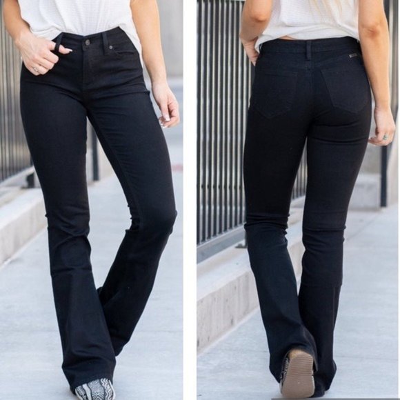24 KanCan Black Flare Jeans Midrise Wide Leg New - LAST ONE (25 x 33) - Picture 1 of 9